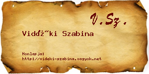 Vidéki Szabina névjegykártya