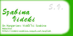 szabina videki business card